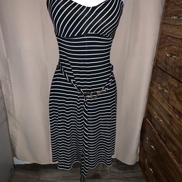 Cache Black White Striped Dress - Picture 2 of 7